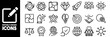 © Dad - Corporate culture, leadership and teamwork icon set. Mission, vision, strategy, success and values thin line vector editable stroke illustration icons