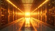 © Mimin - Futuristic server room with glowing lights.