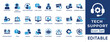 © SM -Studio - Tech support and customer service solid icon set. Includes symbols for Troubleshoot, Helpdesk, and Live Chat. Vector icons for CRM software, IT infrastructure, and SaaS dashboards.