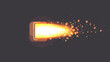 © Mujib - Pixel art depiction of a fiery rocket engine with glowing flames