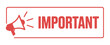 © KOBAD - Minimalist Important Megaphone Icon: Flat Red Headline Announcement Box Graphic