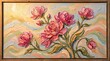 © Uhartist35 - Impressionist oil painting of pink peony flowers with textured brushstrokes