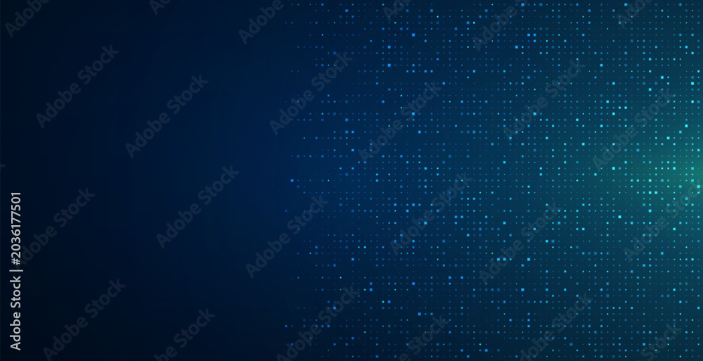 Digital technology background. Digital data square blue pattern pixel ...