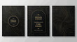 © Saharia - Elegant event invitation card set with black marble background and gold line art