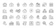 © Bezvershenko - Real Estate Business icons in line design. real estate, business, property, house, building, investment, sale on white background vector. Real Estate Business editable stroke icon