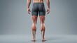© Creative Concepts  - Detailed posterior view of male lower leg muscle anatomy on gray scene