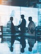 © novi syahdah - Strategic alliance three business partners discussing opportunities in modern setting
