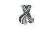 © Lok - Abstract Colorful Fabric Swirls Forming a Dress Shape.