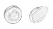 © Svetlana - Two clear cosmetic gel swatches with visible bubbles on a transparent background