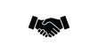 © MDHABiBUR - handshake icon in black and white silhouette