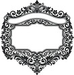 © Munna_SH - An intricate ornamental vintage frame drawing with ornamental flourishes and a blank ribbon banner.