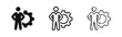 © drawing lines - Person with Gear Icon Set for Management and Human Resources Concept