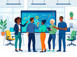 © Micilupin - Diverse Business Team Collaborating on Strategy and Innovation with Digital Data Dashboard in Modern Office