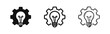 © drawing lines - Light Bulb Inside Gear Icons Representing Innovation, Technical Ideas, and Creative Problem Solving