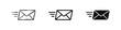 © drawing lines - Fast mail delivery icon set in solid, outline, and hand-drawn styles representing email, speed, and communication