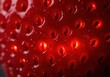 © Herlita - Extreme Macro Close-up of a Ripe Red Strawberry Surface with Glowing Seeds and Water Droplets