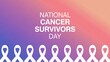 © Zander - National Cancer Survivors Day Banner with White Awareness Ribbons for Healthcare Charity
