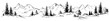 © Celestynka - Mountain range with pine forest panorama minimalist hand drawn sketch style