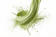 © gankevstock - Green matcha liquid splashing and powder exploding in studio