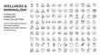 © handaka - Wellness and Minimalism Monoline Icon Collection: Elegant Thin-Stroke Symbols for Health, Balance, and Well-being.