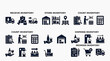 © jes - Inventory management icons depict receiving, storing, counting, dispensing, and reordering processes.