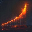 © Anisa - Glowing orange stock market graph rising.