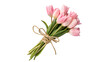 © Ivan - Beautiful bouquet bunch of spring pink tulip flowers wrapped isolated on transparent background cut out