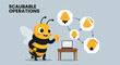 © Yap - Friendly Bee Mascot Character Illustrating Teamwork and Collaboration Strategies for Business Projects