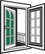 © zulfiqar - open window with green window