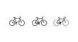 © Ajul - Minimalist black and white bicycle icon set illustration.