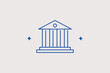 © HenryFord - Museum building line icon for historical heritage exhibitions. Regal vector illustration for city sightseeing maps.