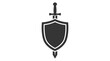 © Kipas - Shield with sword on white background.