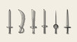 © Rhomaidhi - A collection of six medieval swords.