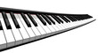 © Stocksphere Creative - Curved piano keyboard perspective isolated on white background music concept