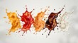 © Its_RDP - A vibrant and dynamic display of various culinary liquid splashes, showcasing an appetizing spectrum of rich colors and fluid textures in motion