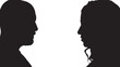 © Curto - vector, silhouette of a woman and man face to face