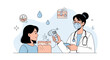© Islami - Dermatologist examining skin with digital device, skin analysis concept
