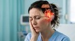 © Ghulam - Patient suffering from vestibular inflammation feels dizzy as a medical diagram highlights the inner ear structures to explain the root cause of equilibrium disruption and severe vertigo symptoms.