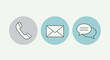 © Siti - Communication icons telephone email and chat bubbles.