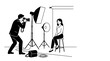 ©  Anisa Saputri - Professional photographer taking a studio portrait of a seated woman.