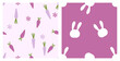 © Thanawat - Carrot and bunny ears seamless pattern pastel purple cute background design.
