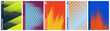© max_776 - Abstract vector poster set with linear gradients and geometric distortion patterns, Minimalist halftone artwork visual transformation and dynamic motion ornament with transition effect, kit 4