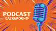 © Pemuda - illustration of a classic microphone  on dynamic orange background
