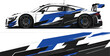 © mochiro - Blue and white racing car design.