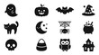 © Turah - Black Halloween icons on white background.