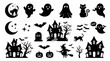 © Turah - Black Halloween icons on white background.