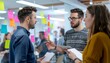 © Leandro Bonizio Lima - Young Startup Team Brainstorming Innovative Business Ideas Inside Modern Creative Office