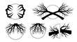 © MDSHOFIULAZAM - Set of Five Spooky Silhouette Graphics: Spooky Branches, Twisted Roots, and Monster Claws