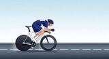 Cyclist Riding a Road Bike on a Smooth Highway.