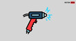 © samsul - Vector illustration of a handheld heat gun with blue vapor emitting from nozzle.